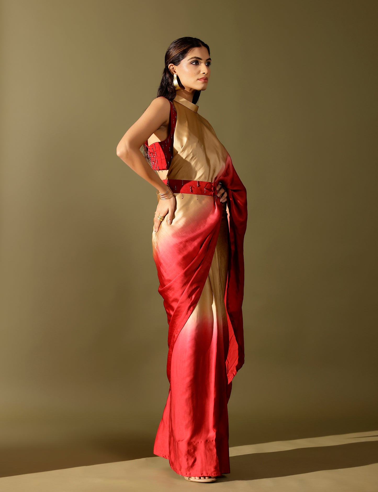 Basale collar pallu saree