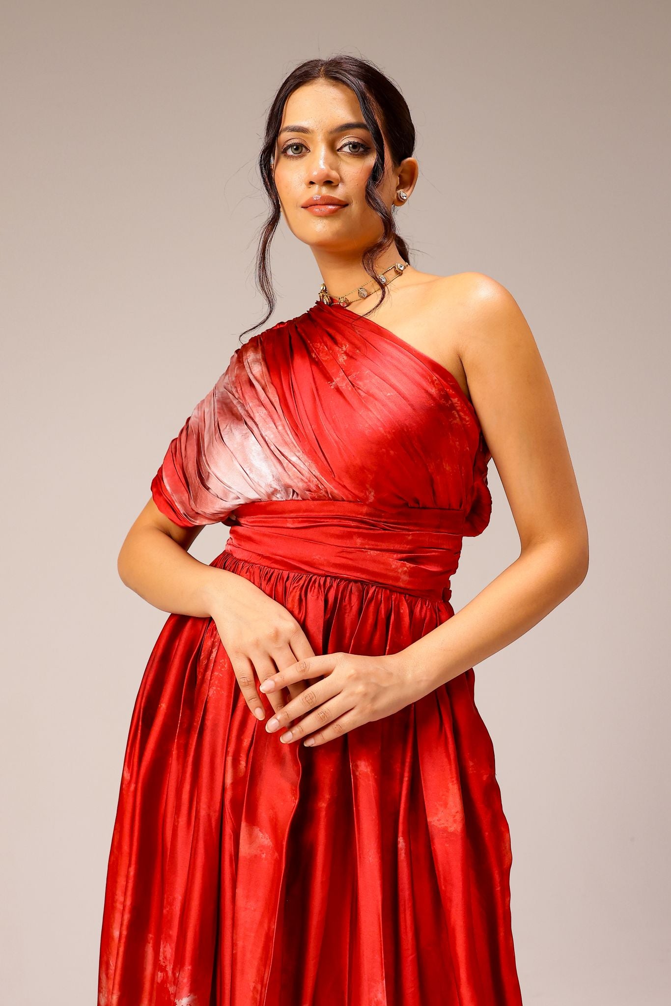 Rosette Draped Dress