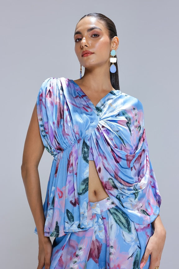 Lyla Draped blouse with pants