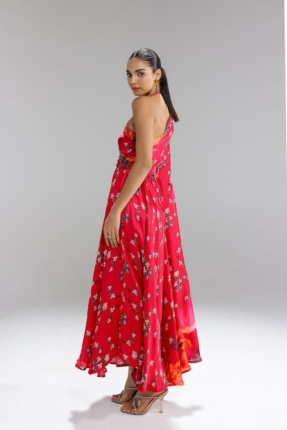 Floralia one shouder gown
