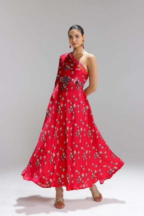 Floralia one shouder gown