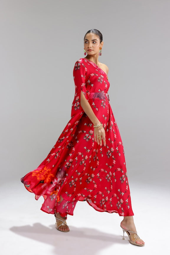 Floralia one shouder gown