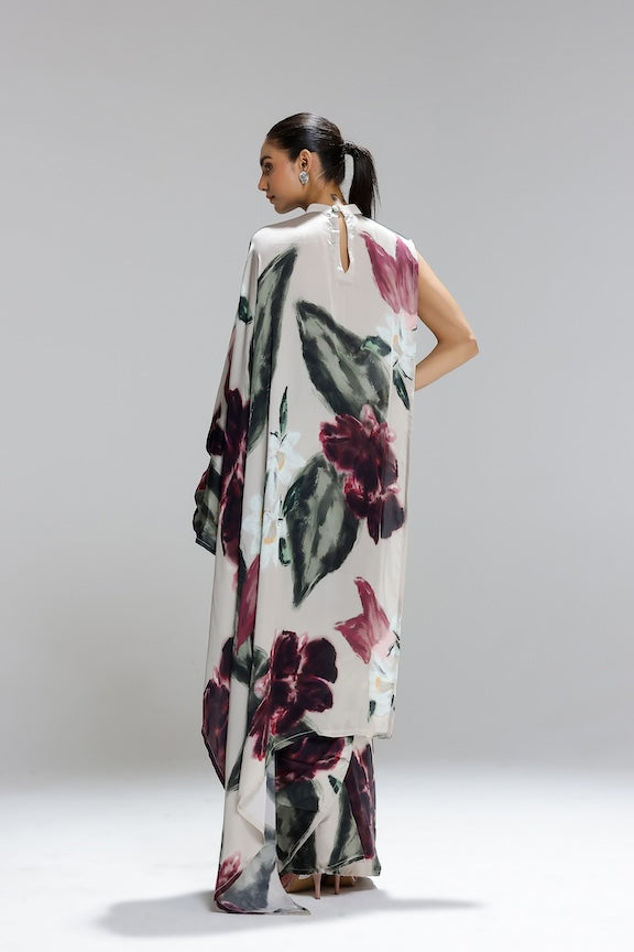 Ivy gardenia collar pallu saree