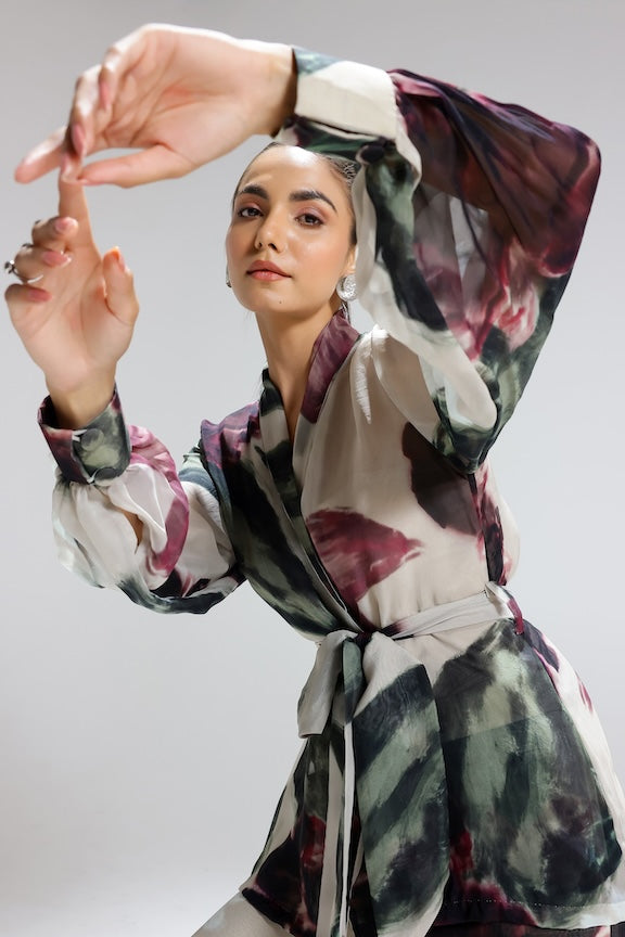 Ivy Gardenia Organza jacket set