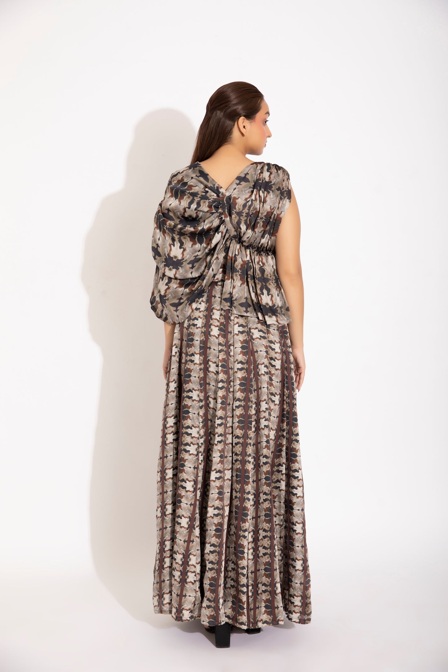 Drape blouse and Skirt