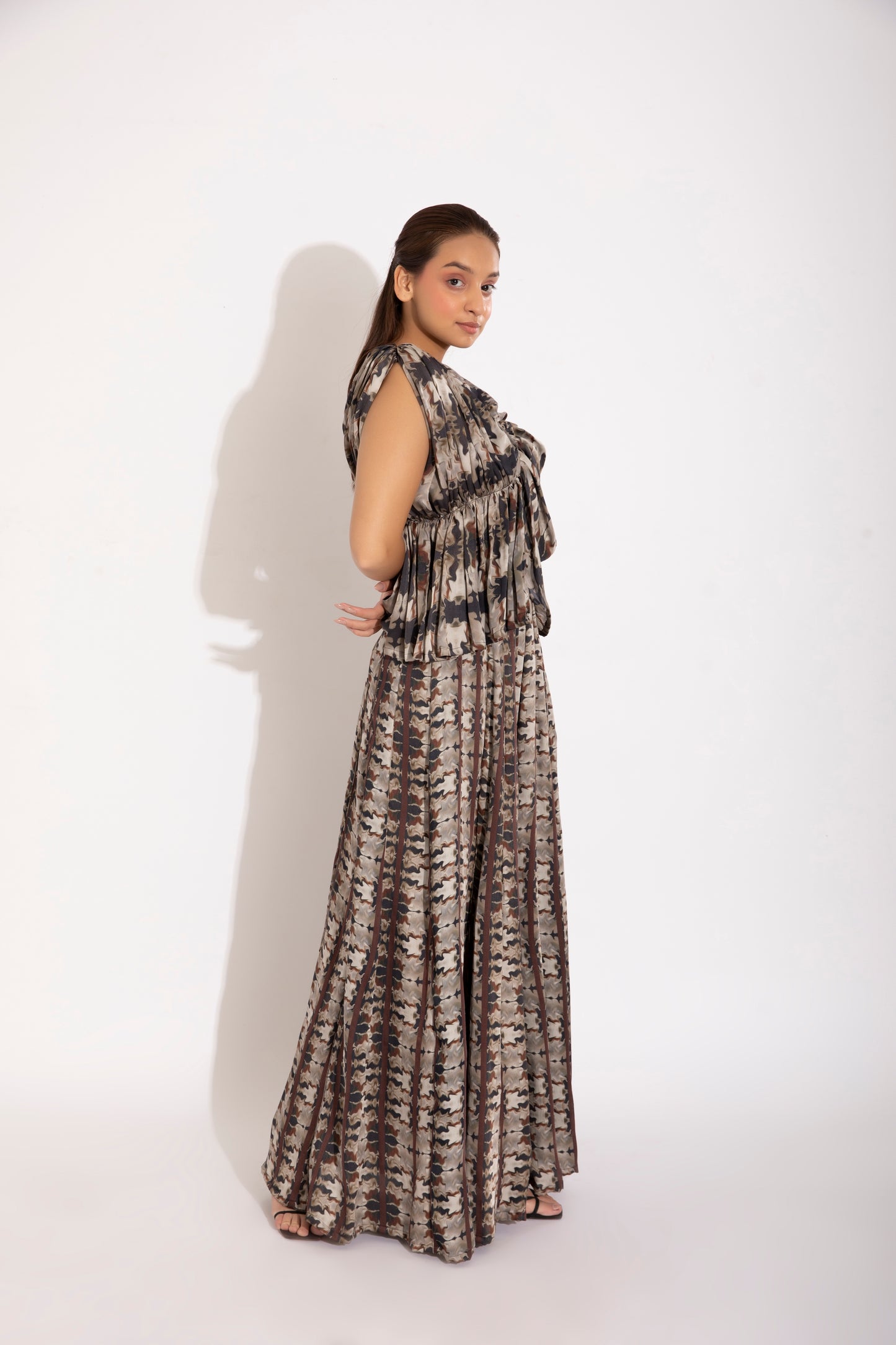 Drape blouse and Skirt