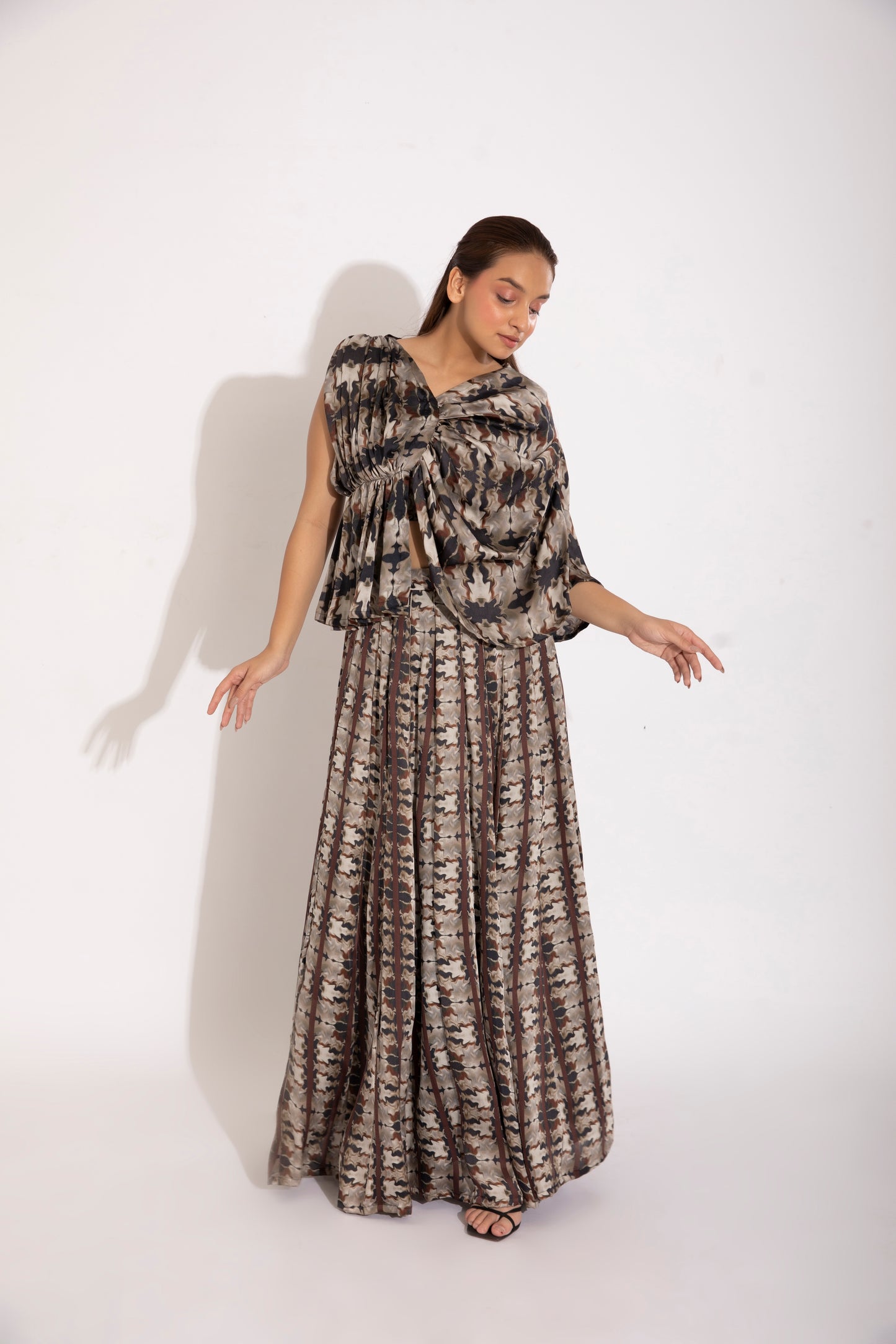 Drape blouse and Skirt