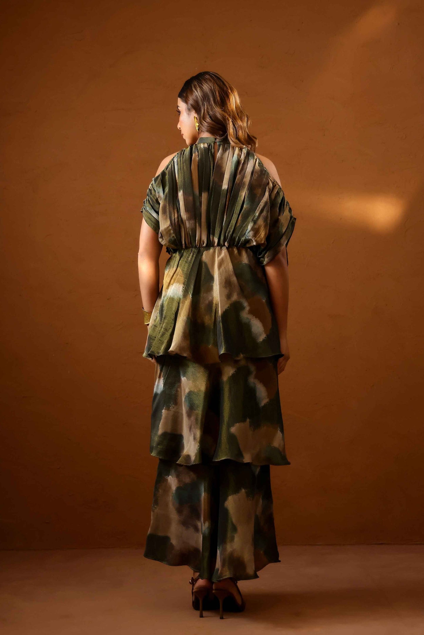 Patina hand draped gown