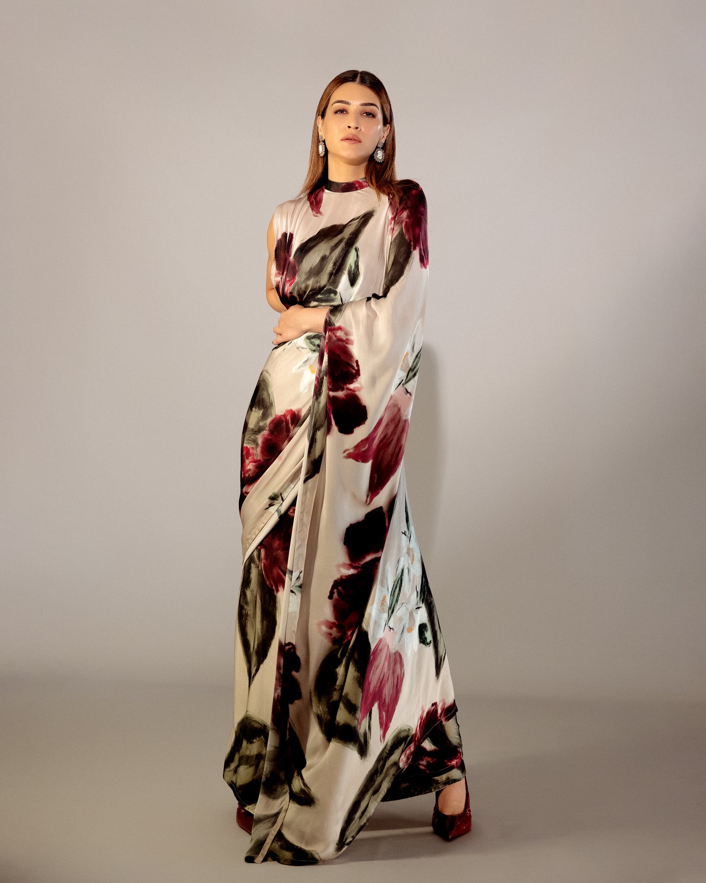 Ivy gardenia collar pallu saree