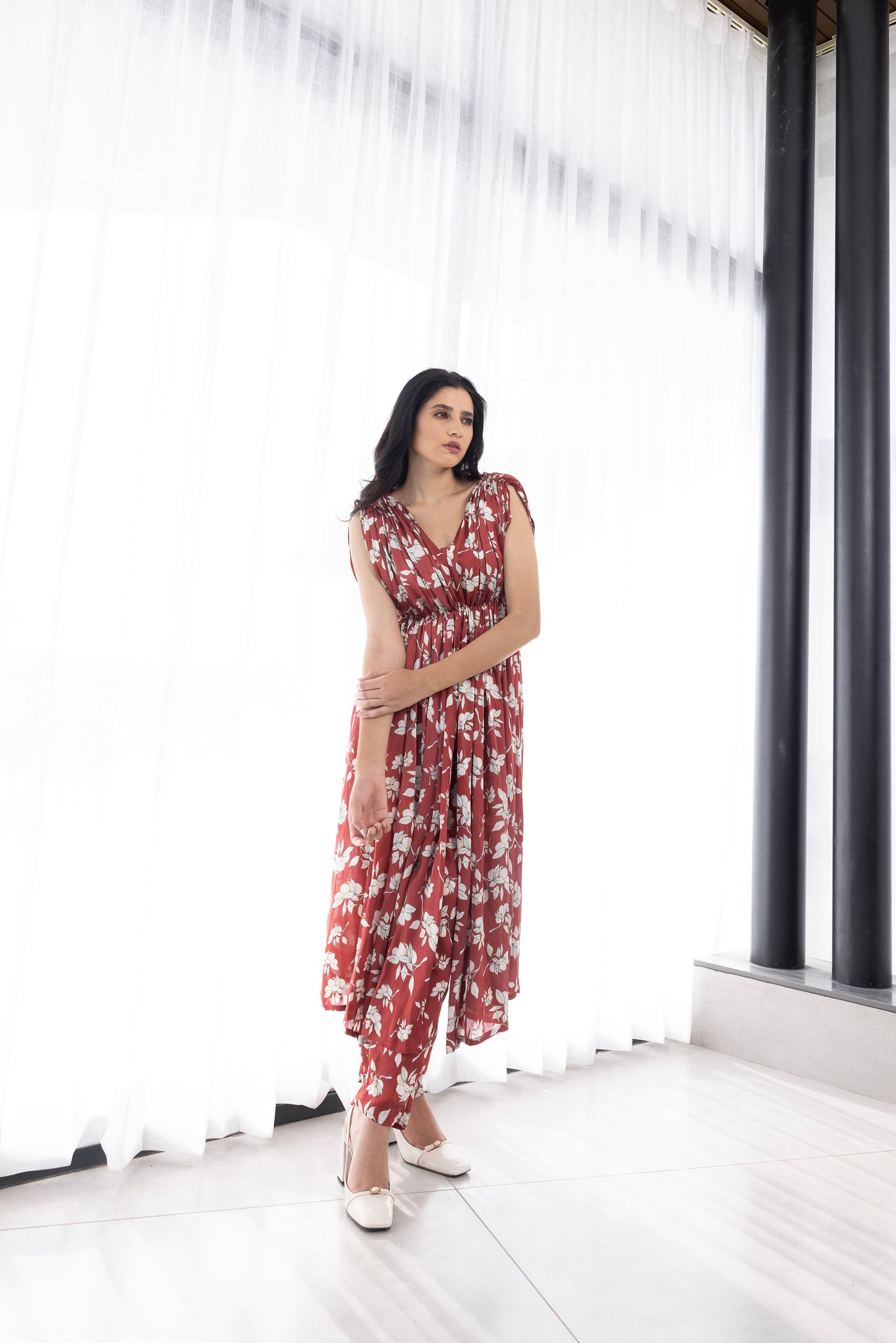 Limoncello draped kurta set