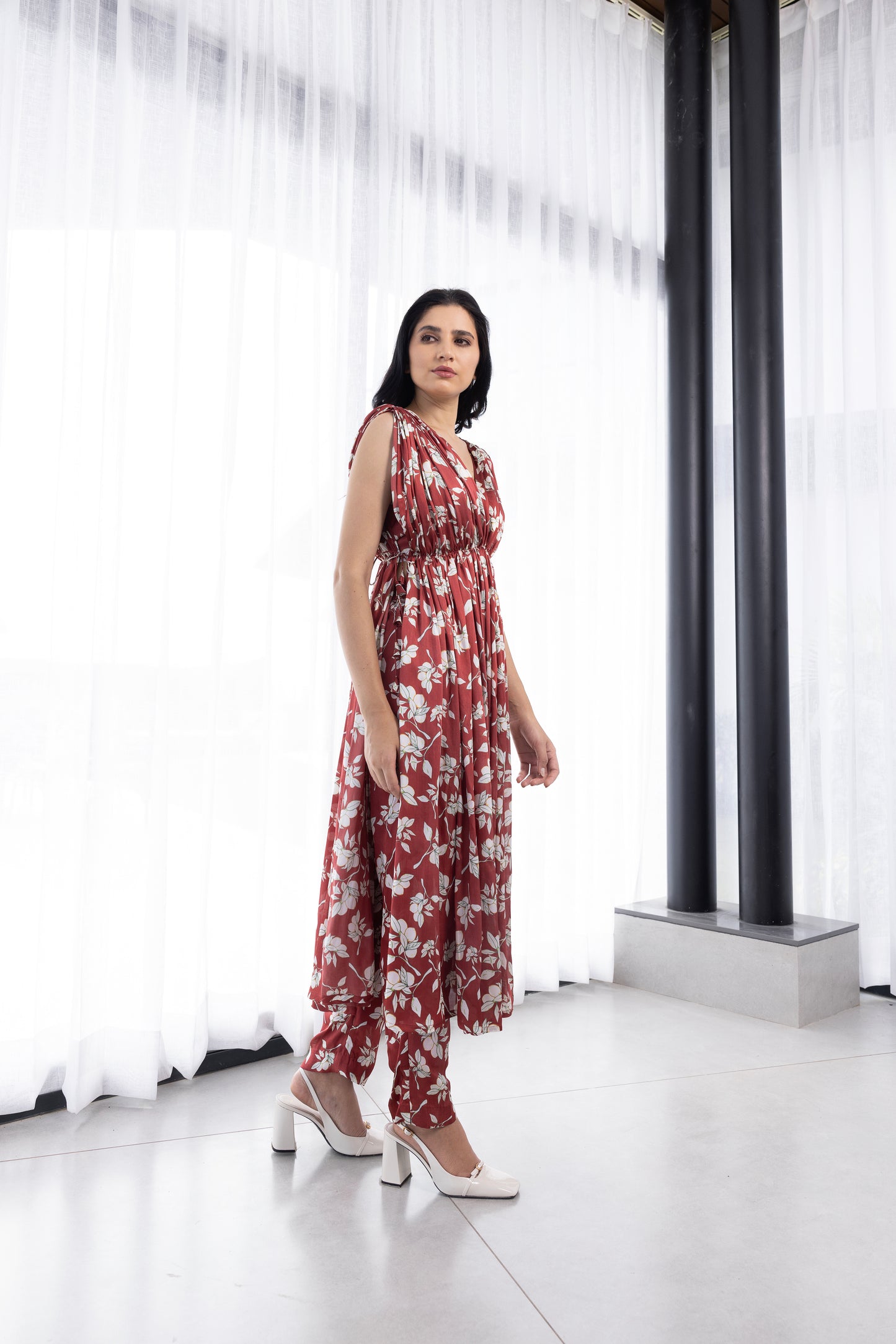Limoncello draped kurta set
