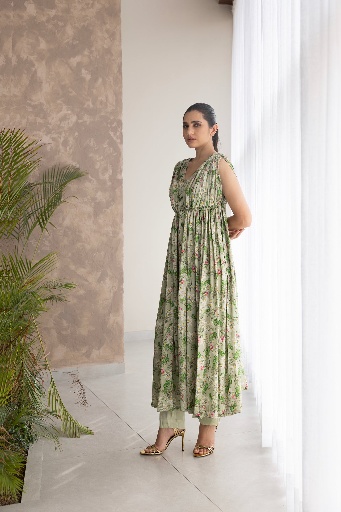 Fiori draped kurta set