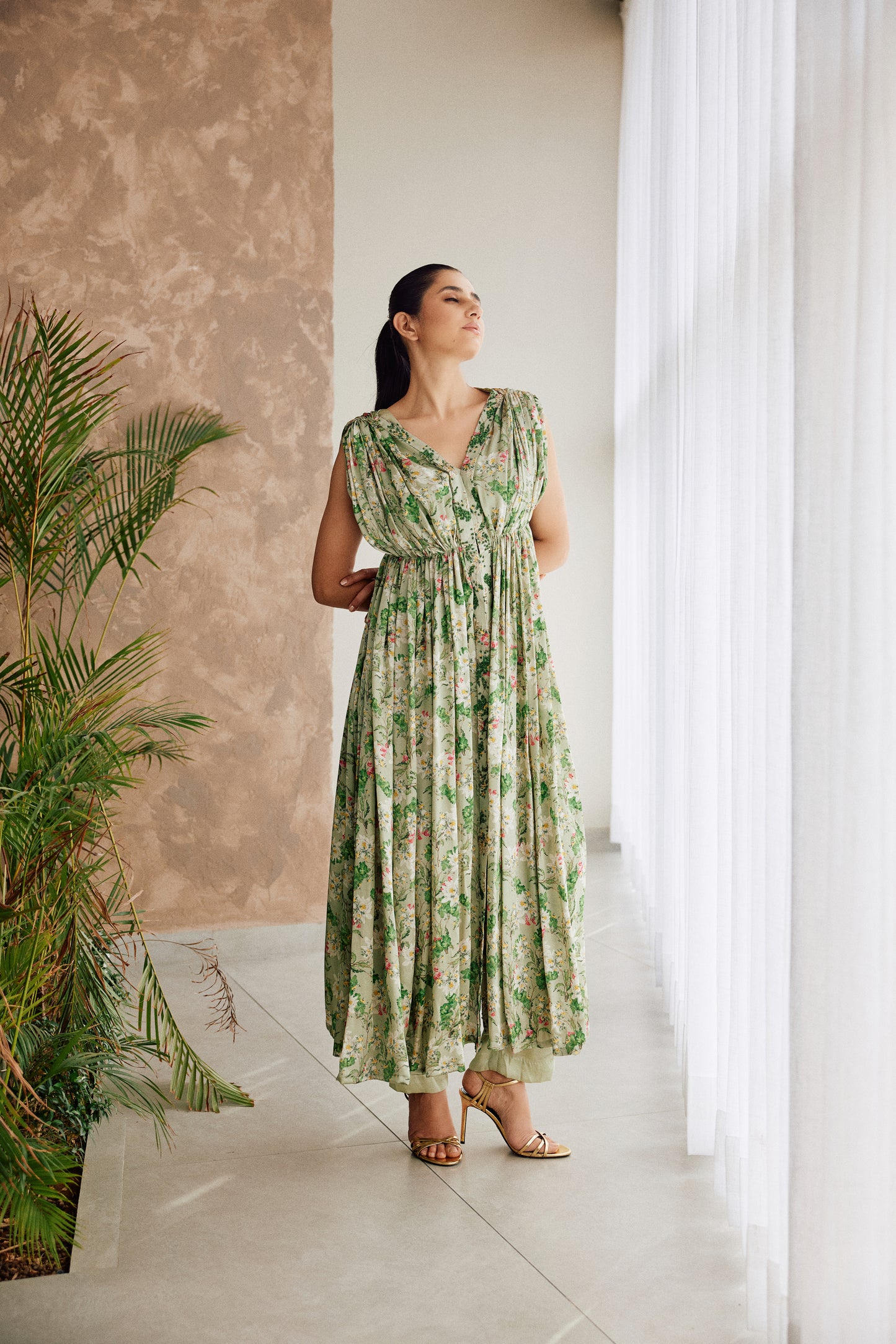 Fiori draped kurta set