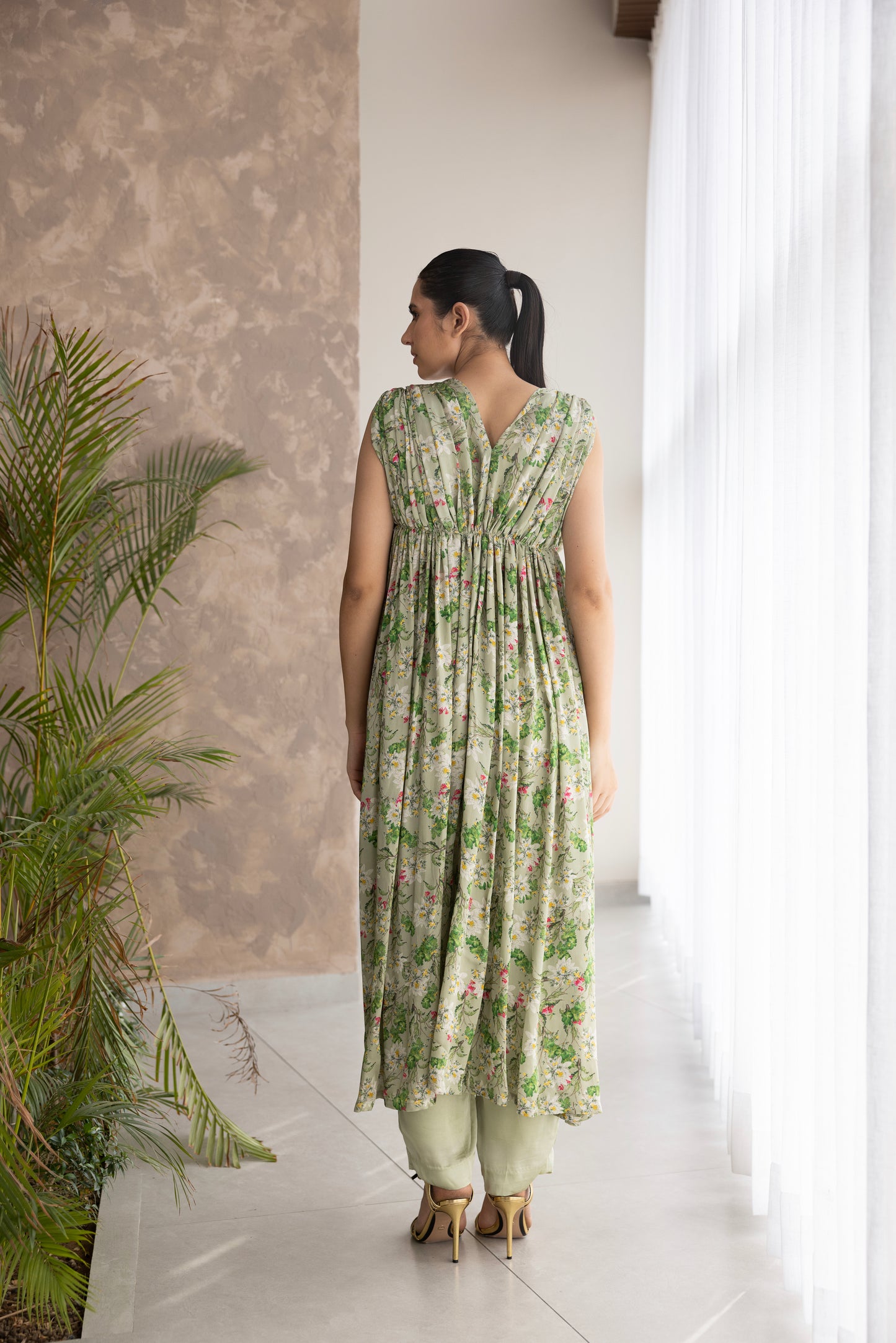 Fiori draped kurta set
