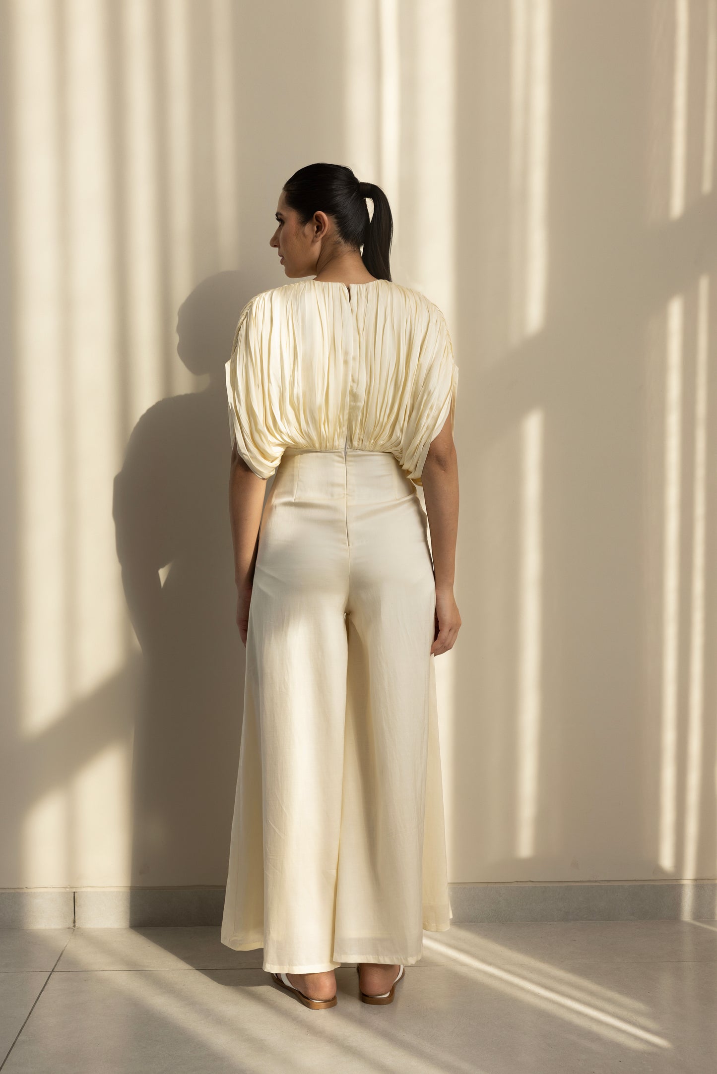 Cobalt hand draped jumpsuit