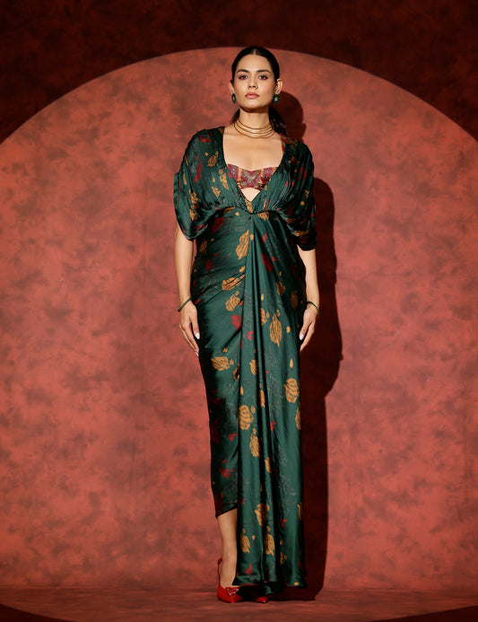 Panna plunge neck Kaftan gown