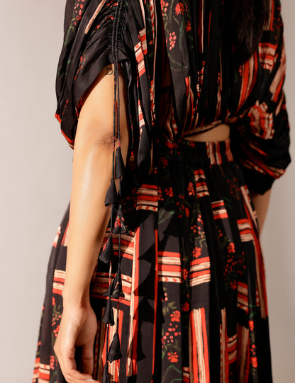 Johri kalidar skirt with draped jacket and bustier