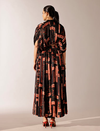 Johri kalidar skirt with draped jacket and bustier