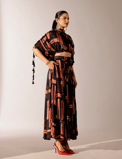 Johri kalidar skirt with draped jacket and bustier