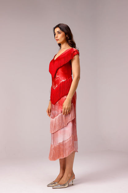 Rosette Fringe Dress