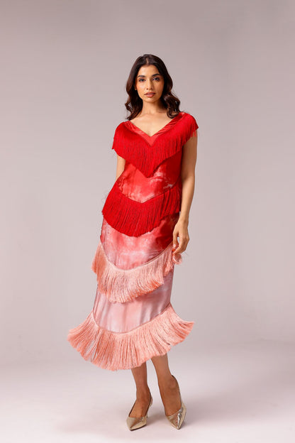 Rosette Fringe Dress