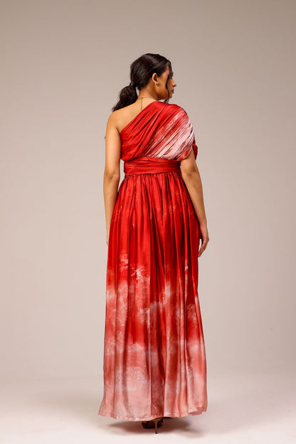 Rosette Draped Dress