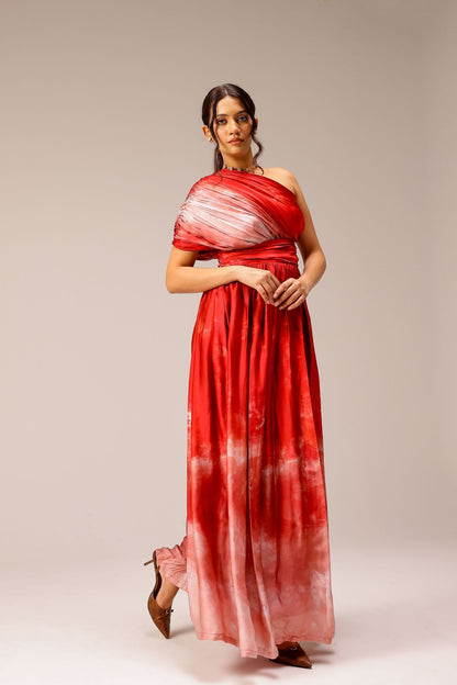 Rosette Draped Dress