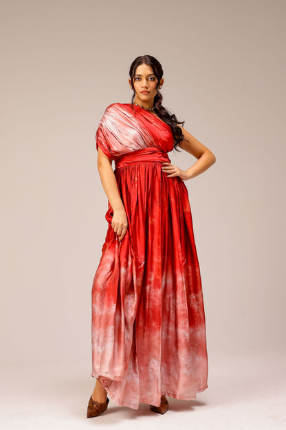 Rosette Draped Dress