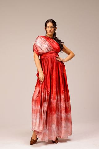 Rosette Draped Dress