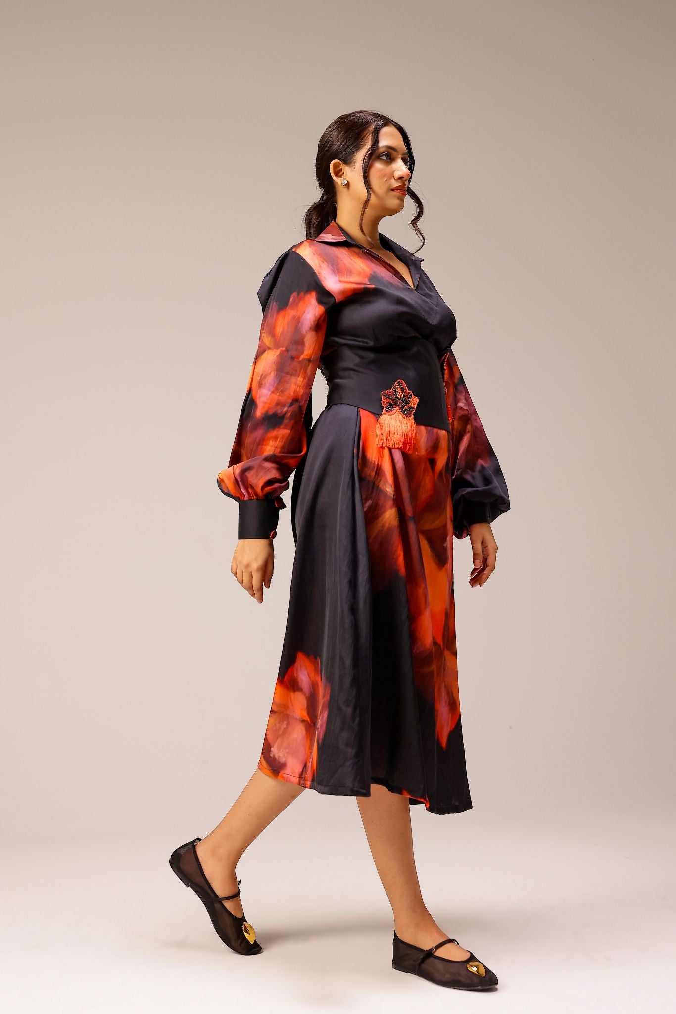Sienna Shirt Dress with Corset Belt & Detachable Brooches