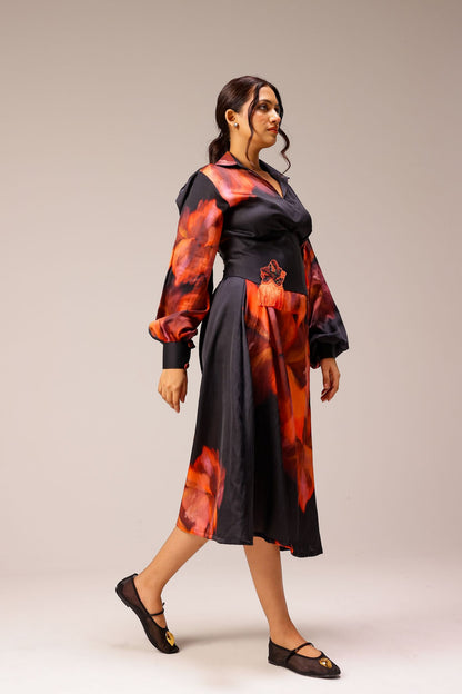 Sienna Shirt Dress with Corset Belt & Detachable Brooches