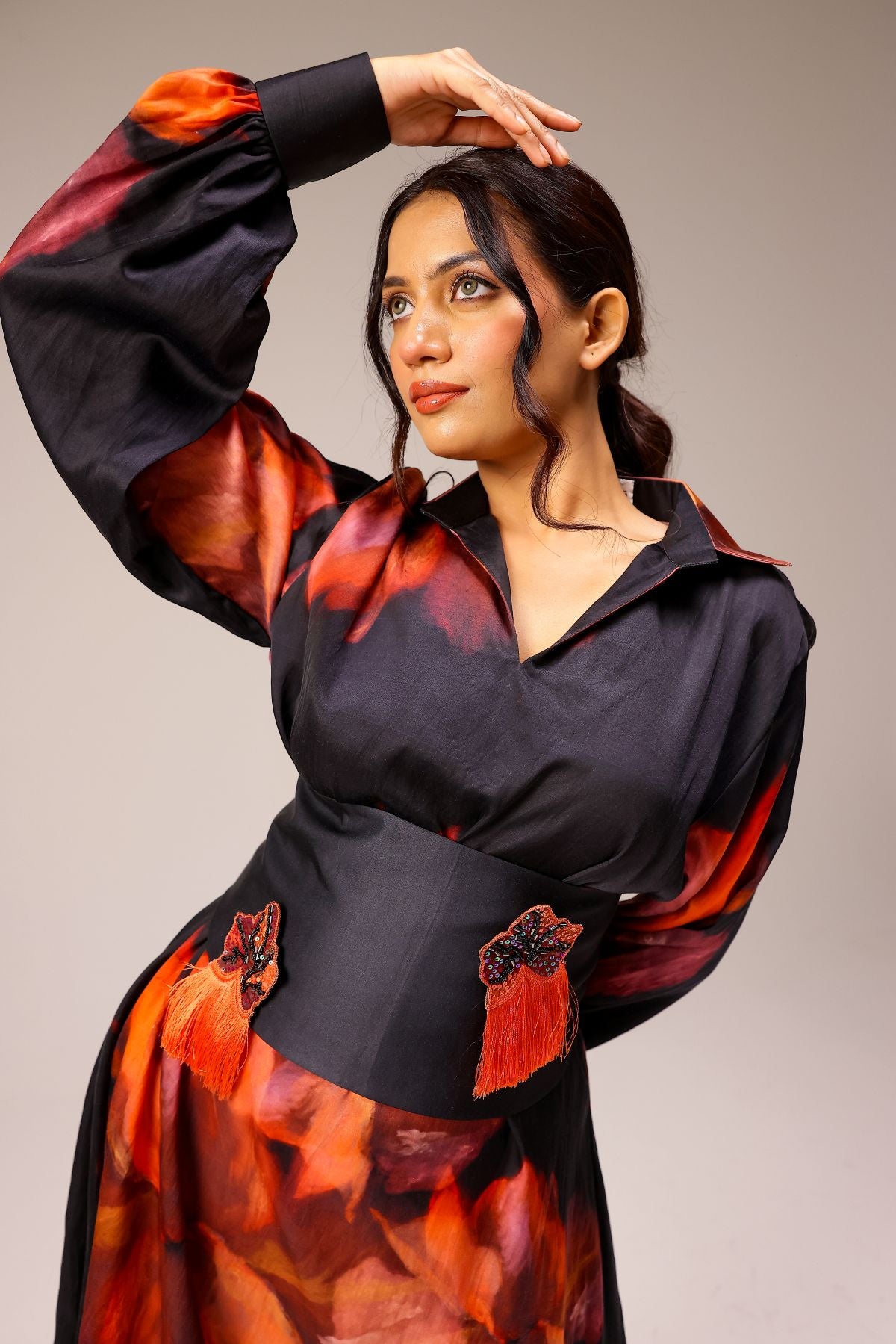 Sienna Shirt Dress with Corset Belt & Detachable Brooches