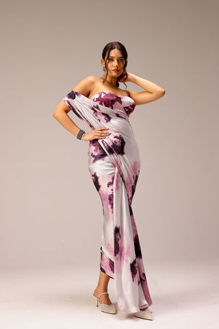 Mila Draped Saree Paired With Hand Embellished Blouse