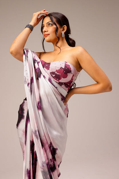 Mila Draped Saree Paired With Hand Embellished Blouse