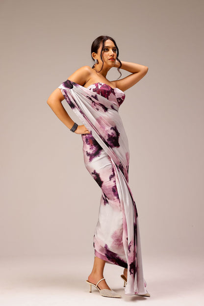 Mila Draped Saree Paired With Hand Embellished Blouse