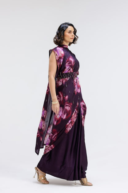 Ivy collar pallu sari