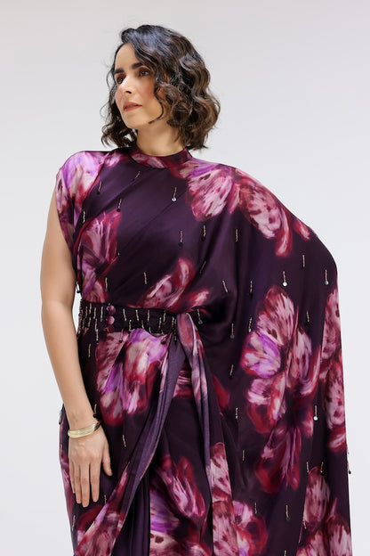 Ivy collar pallu sari