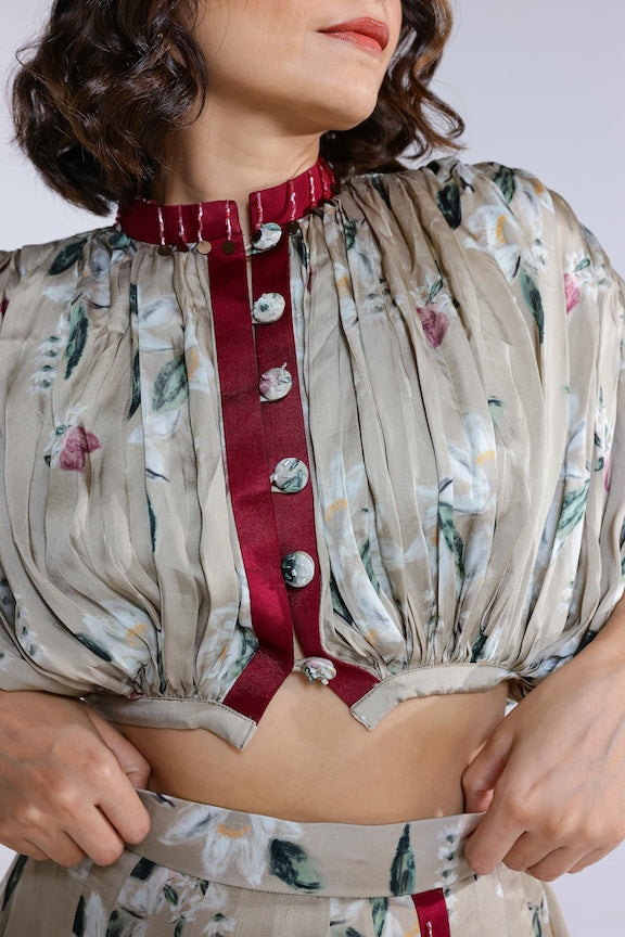 Jasmine kalidar skirt with draped jacket and blouse