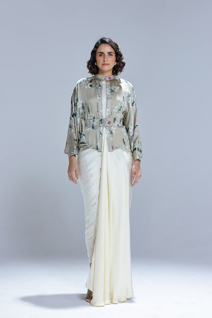 Jasmine kimono with draped gown