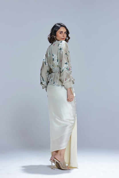 Jasmine kimono with draped gown
