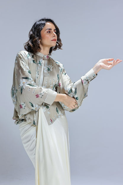 Jasmine kimono with draped gown