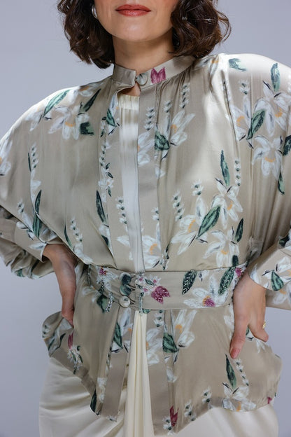 Jasmine kimono with draped gown