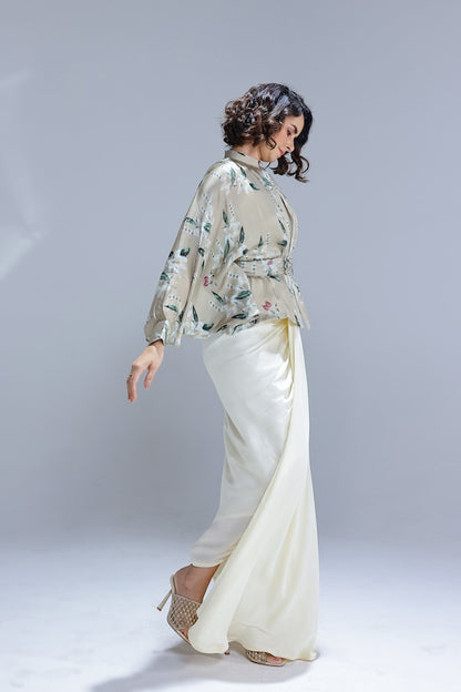 Jasmine kimono with draped gown