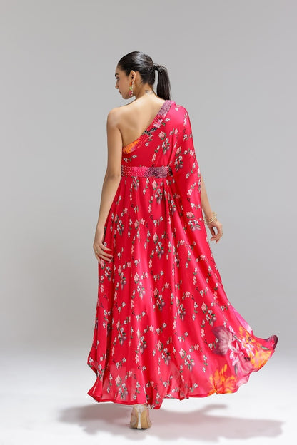 Floralia one shouder gown