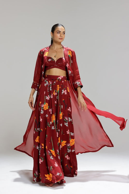 Scarlett kalidar skirt with jacket and blouse
