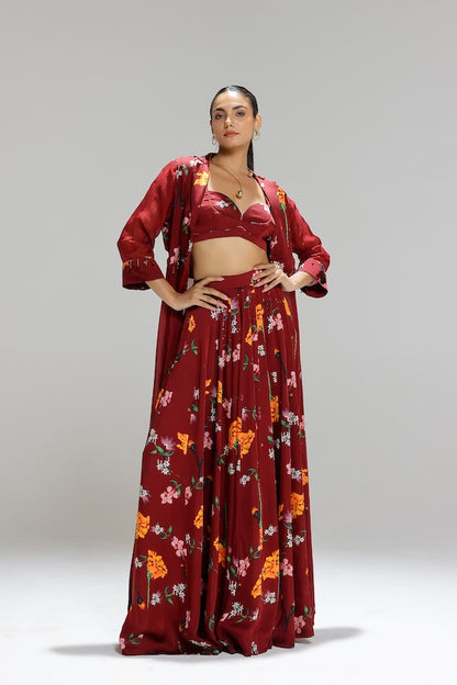 Scarlett kalidar skirt with jacket and blouse