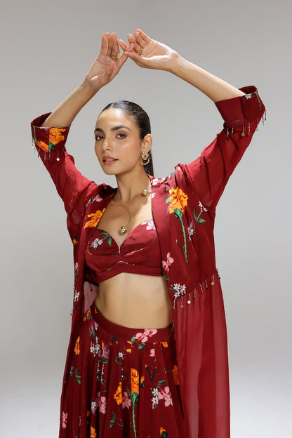 Scarlett kalidar skirt with jacket and blouse