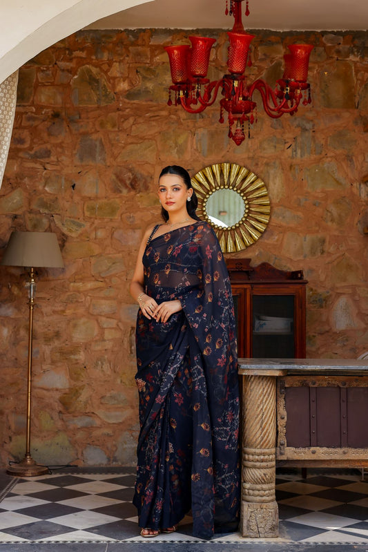 Noor organza saree paired with embellished blouse