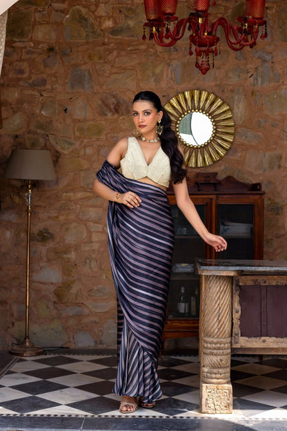Fiza draped saree paired with a blouse