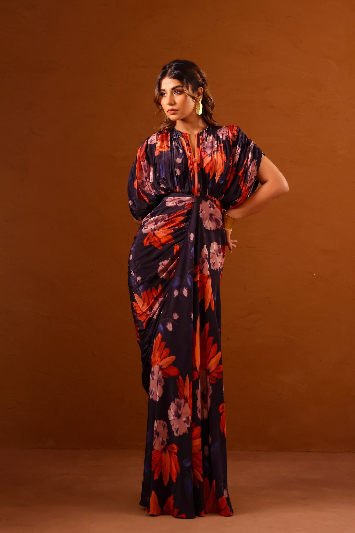 Clavo kaftan gown with front zipper